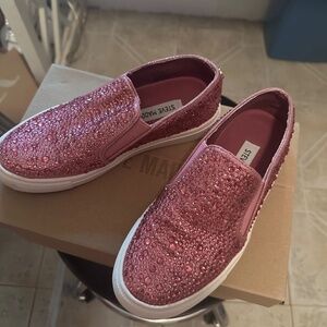 pink rhinestone steve madden shoes